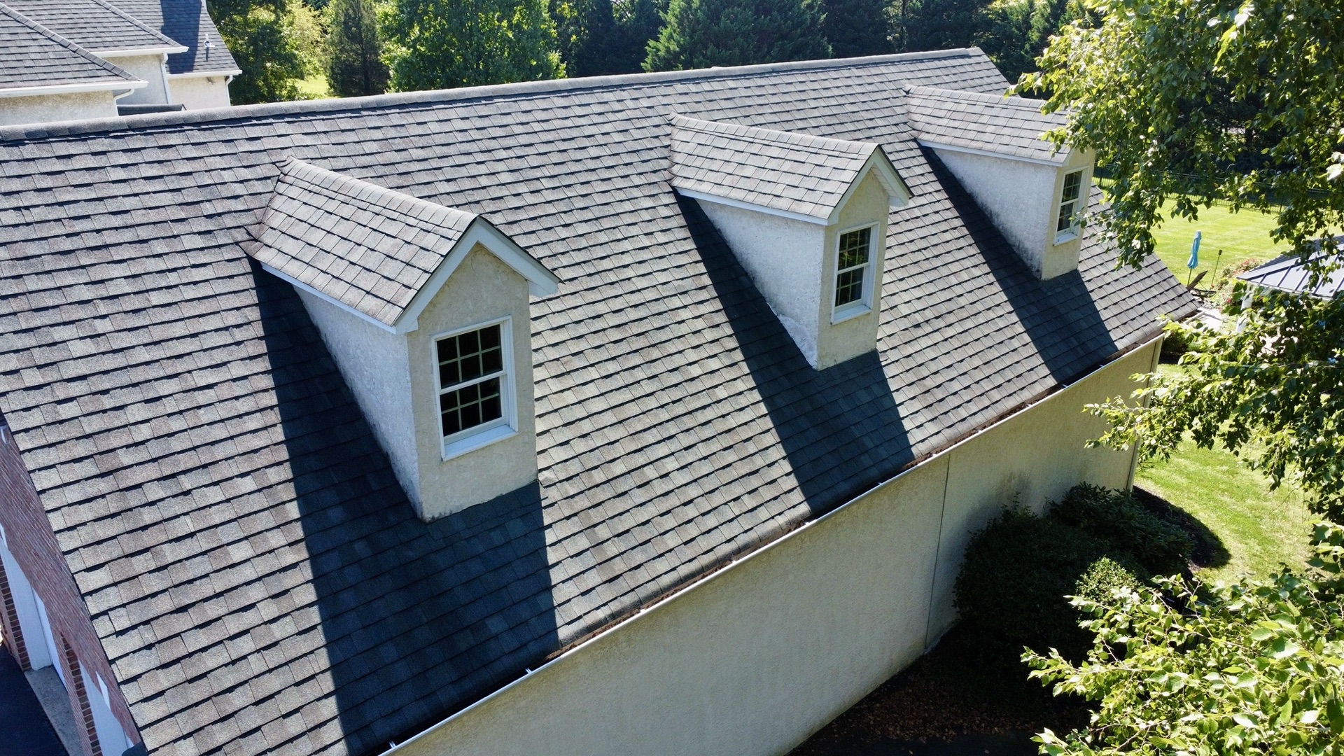 After roof washing — dormers clean